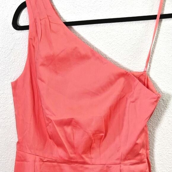 J.Crew Women’s Dress Barbiecore Preppy One-Shoulder Hot Pink Soft Cotton Size 4 - Picture 4 of 9